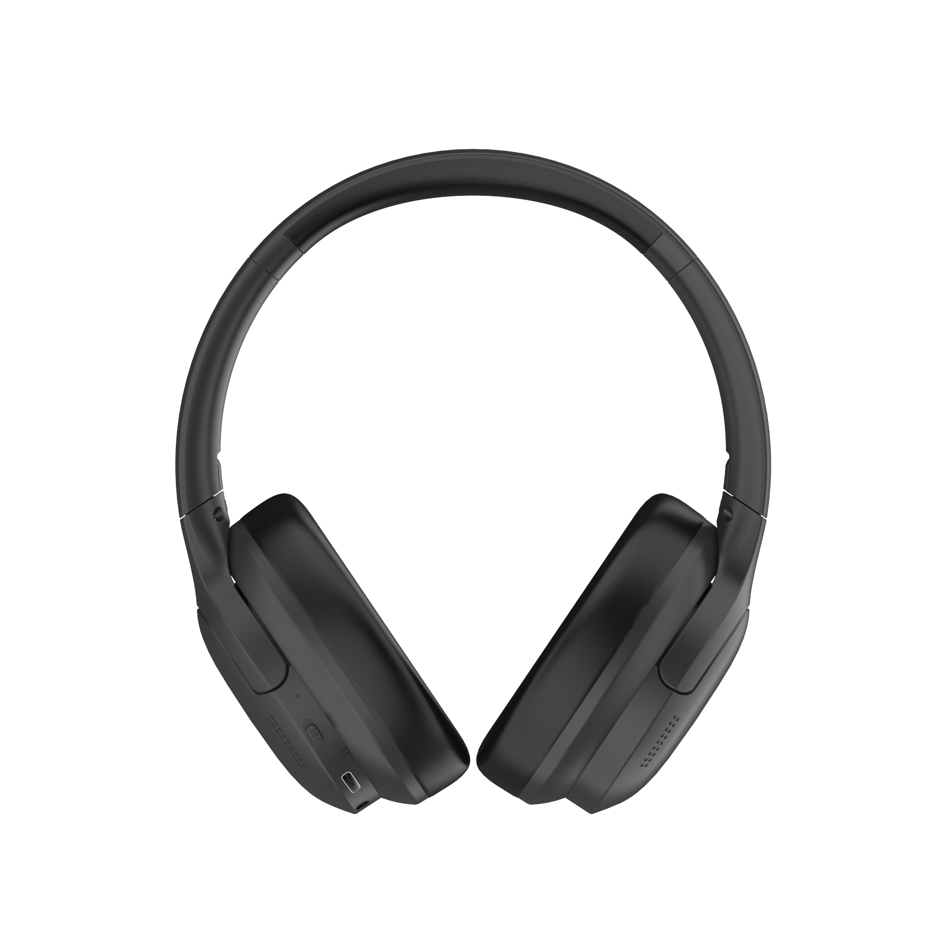 Cuffie nere over-ear con archetto regolabile e porta USB-C.