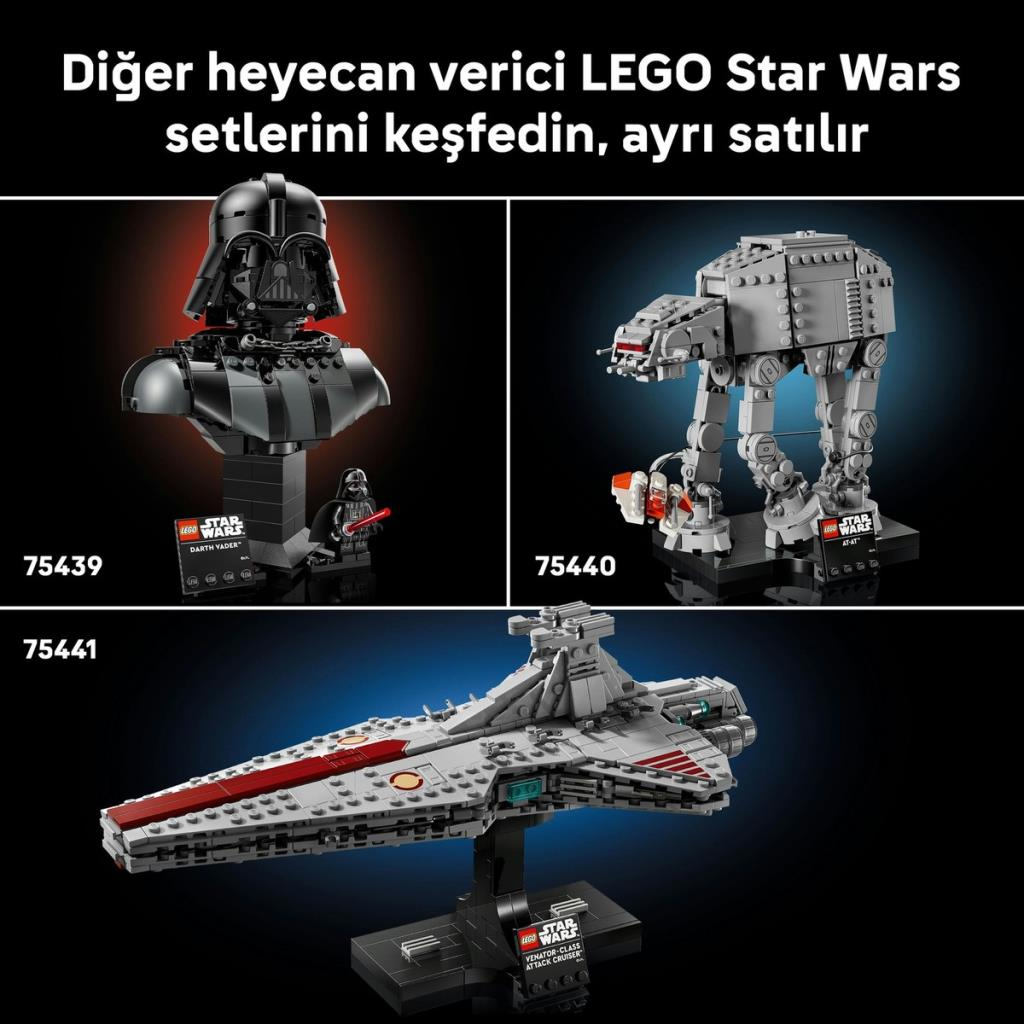 LEGO Star Wars: Darth Vader büstü, AT-AT ve Venator sınıfı kruvazör.