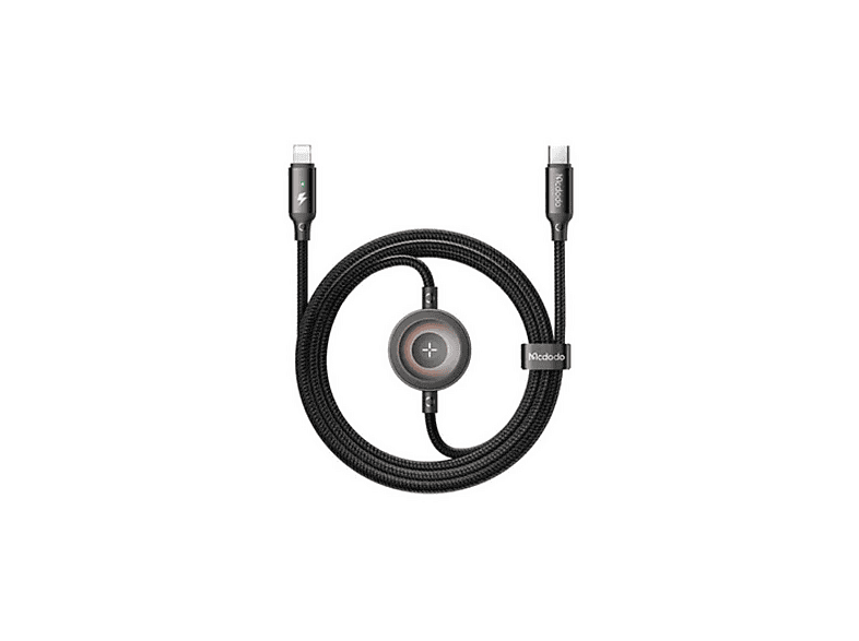 MCDODO CA-5680 36 W 1 Lightning ve 1 Watch Kablosuz Şarj Kablosu Siyah