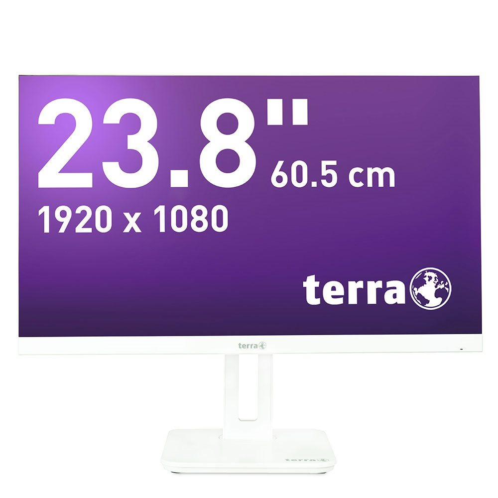 23,8-inch monitor met 1920x1080 resolutie en Terra-logo.