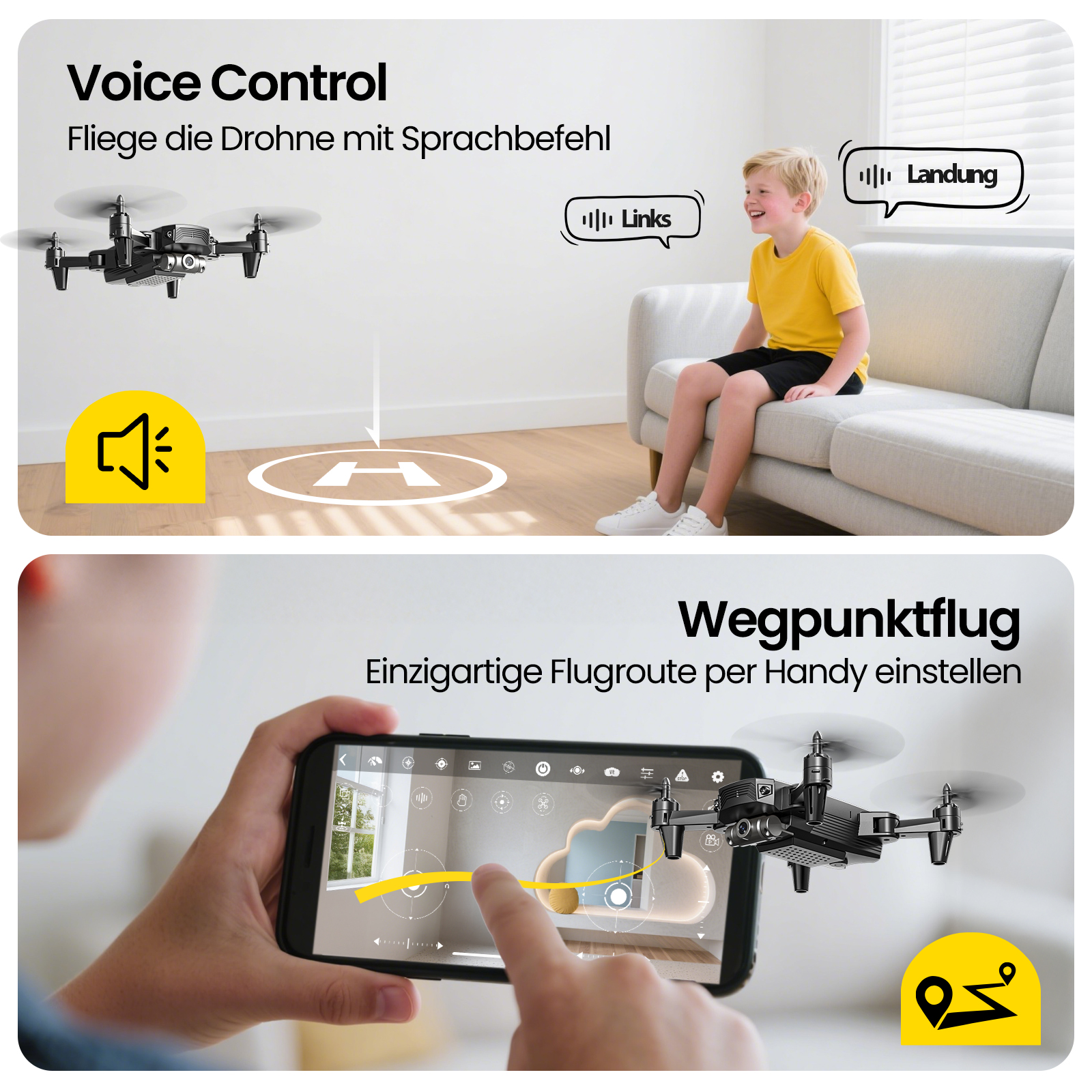 Drohne wird per Sprache gesteuert & per Handy geplant.