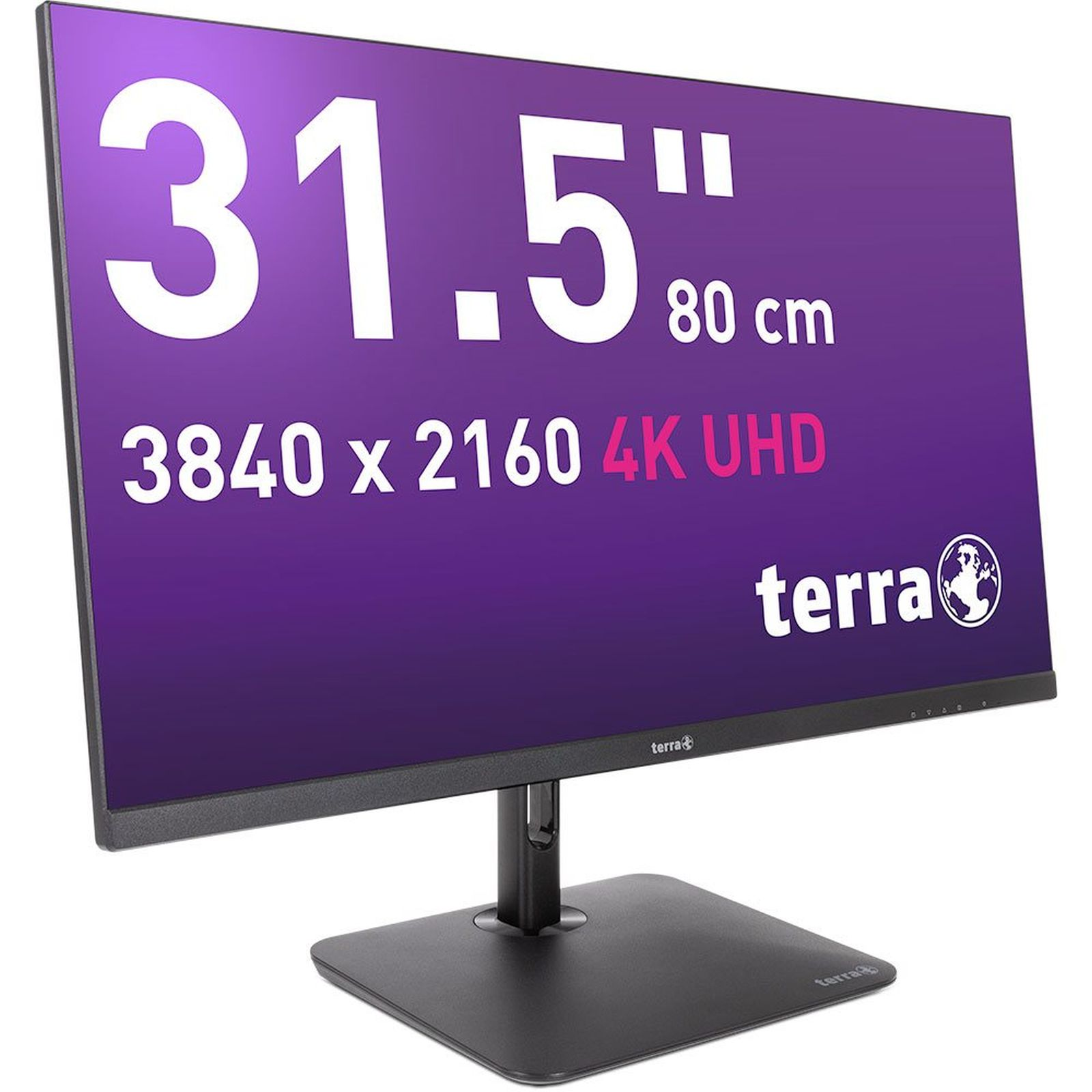 Moniteur 4K UHD 31,5 pouces, 80 cm de diagonale, avec logo Terra.