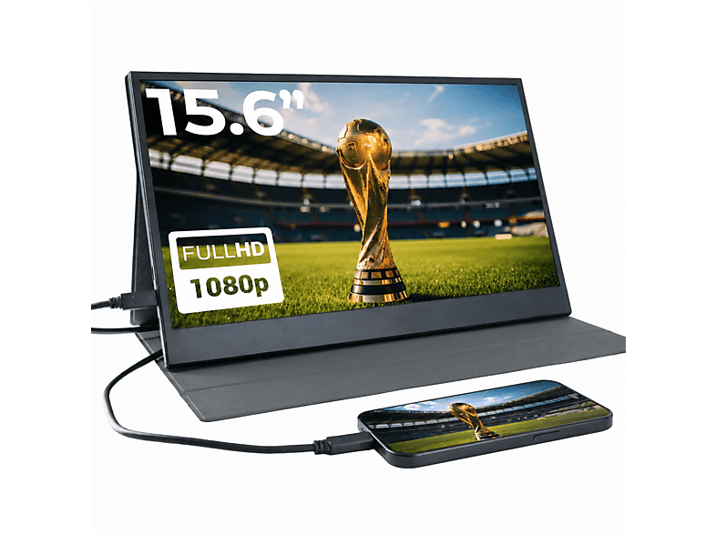 DENVER PMO15604 - FullHD - Touchscreen - 15 inch - 1920 x 1080 (Full HD) - IPS (In-Plane Switching)