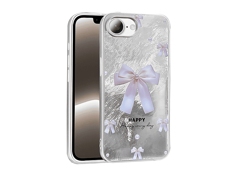 LOPARD iPhone 16E Uyumlu Desenli Mep Kapak İncili Fiyonk Telefon Kılıfı Çok Renkli