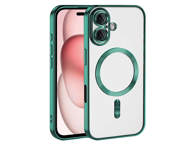 LOPARD iPhone 16 Uyumlu Kamera Korumalı Mgsafe Wireless Şarj Özellikli Demre Kapak Telefon Kılıfı Koyu Yeşil