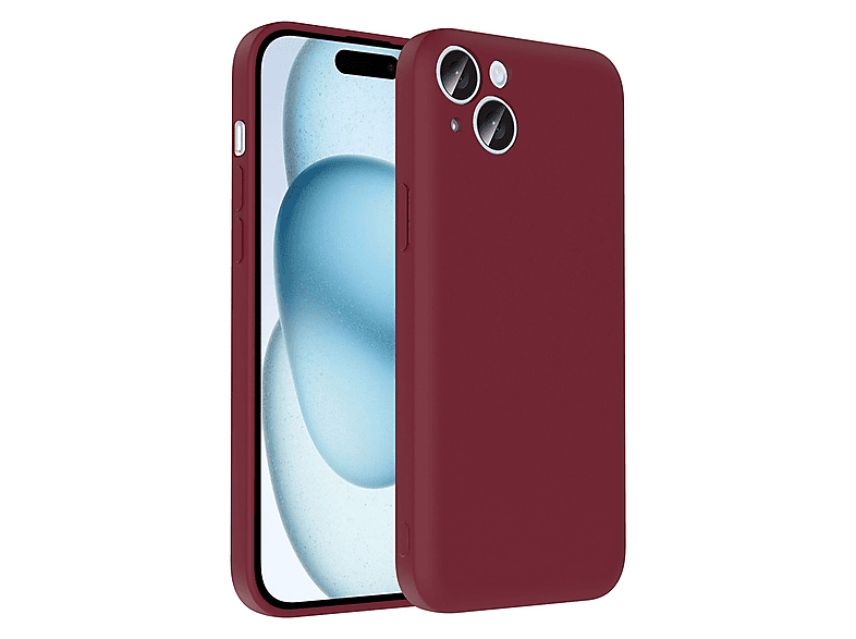LOPARD iPhone 15 Plus Uyumlu Kamera Korumalı Kartlık Hazneli Vitra Kapak Telefon Kılıfı Mürdüm