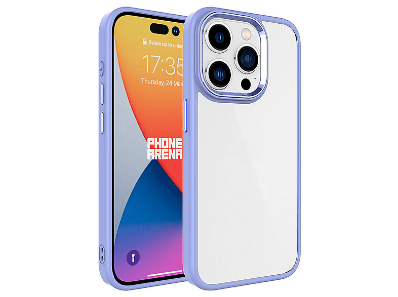 LOPARD iPhone 15 Pro Uyumlu Krom Kapak Telefon Kılıfı Lila