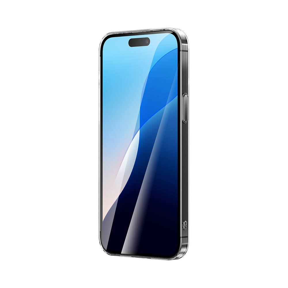 Modern bir akıllı telefonda şeffaf telefon kılıfı.