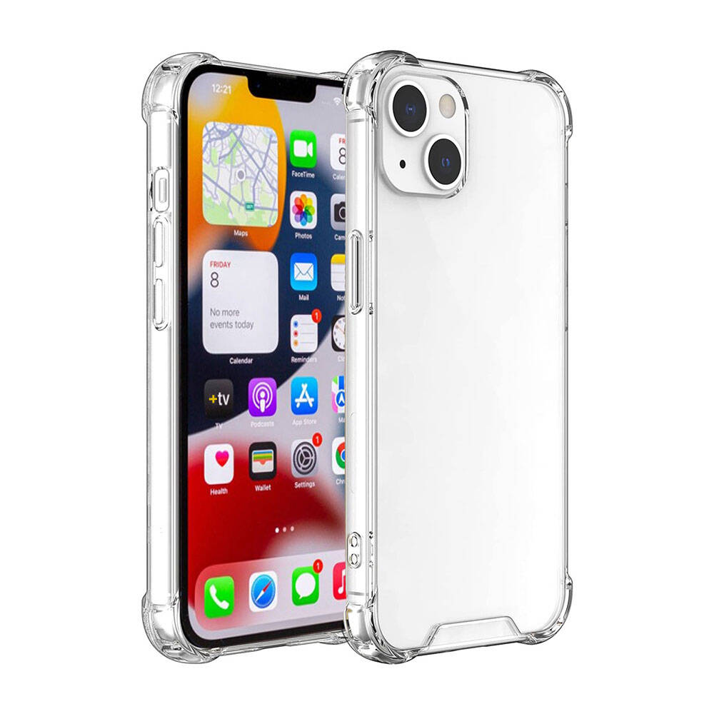 Uygulamaları açık bir iPhone için şeffaf telefon kılıfı.