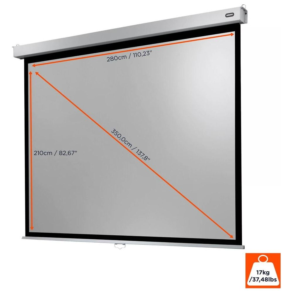 Leinwand mit Maßen 280x210cm und einem Gewicht von 17kg.