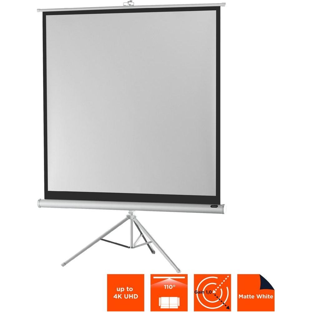 Leinwand mit Stativ, Matte White, 4K UHD, 110 Grad Blickwinkel.
