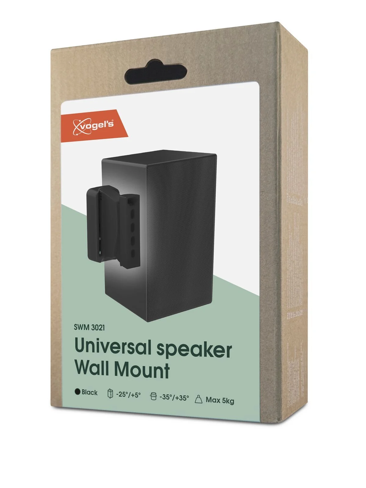 Vogel's SWM 3021 schwarze universelle Lautsprecher-Wandhalterung Verpackung.