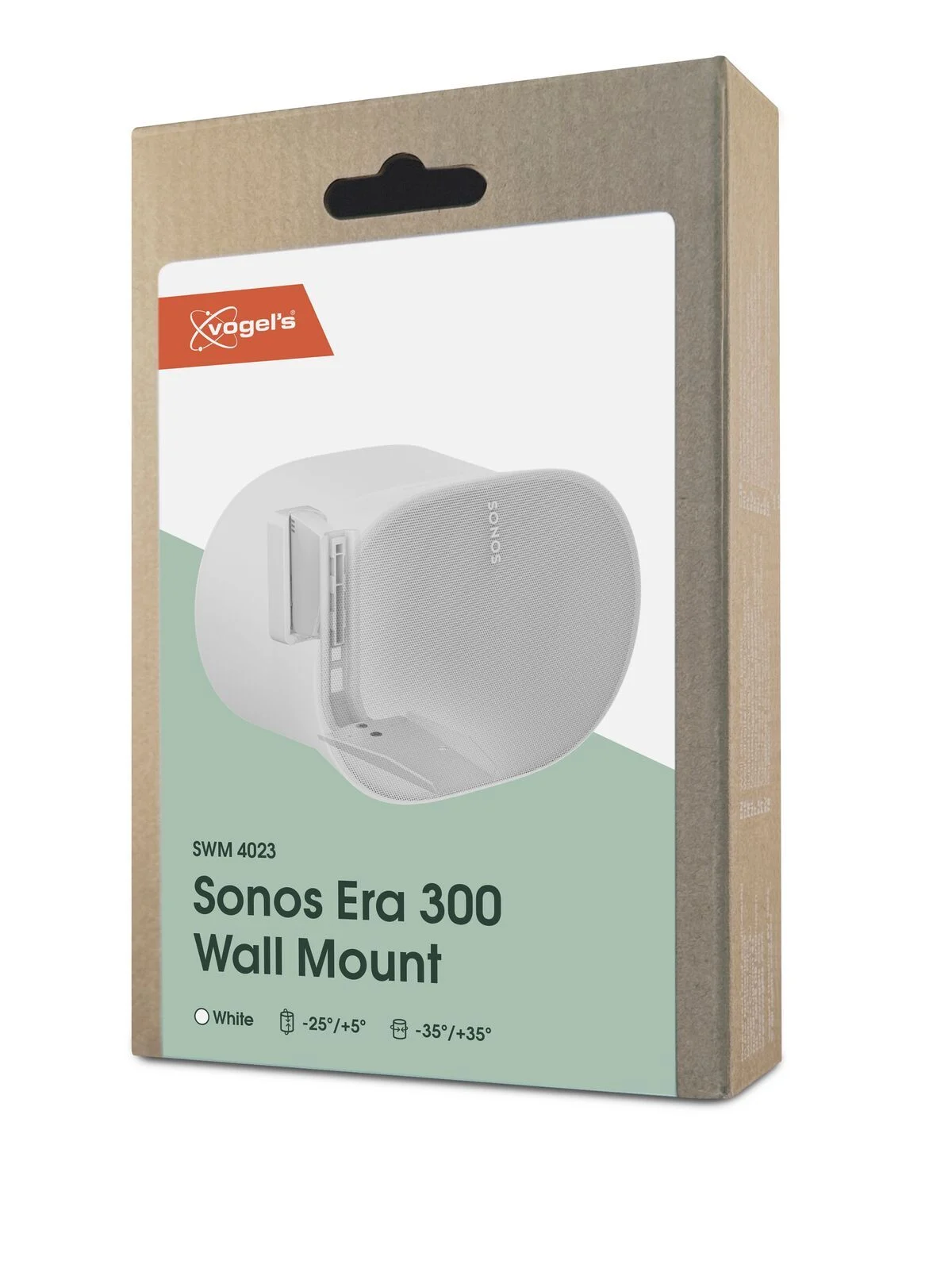 Vogels Wandhalterung für Sonos Era 300, weiß, mit Neigungs- und Drehfunktionen.