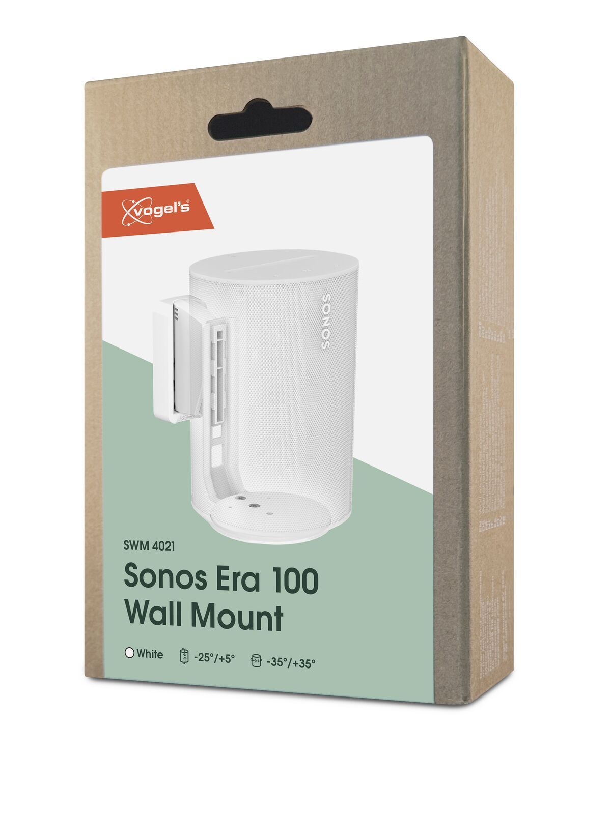 Weiße Sonos Era 100 Wandhalterung von Vogel's, Modell SWM 4021.