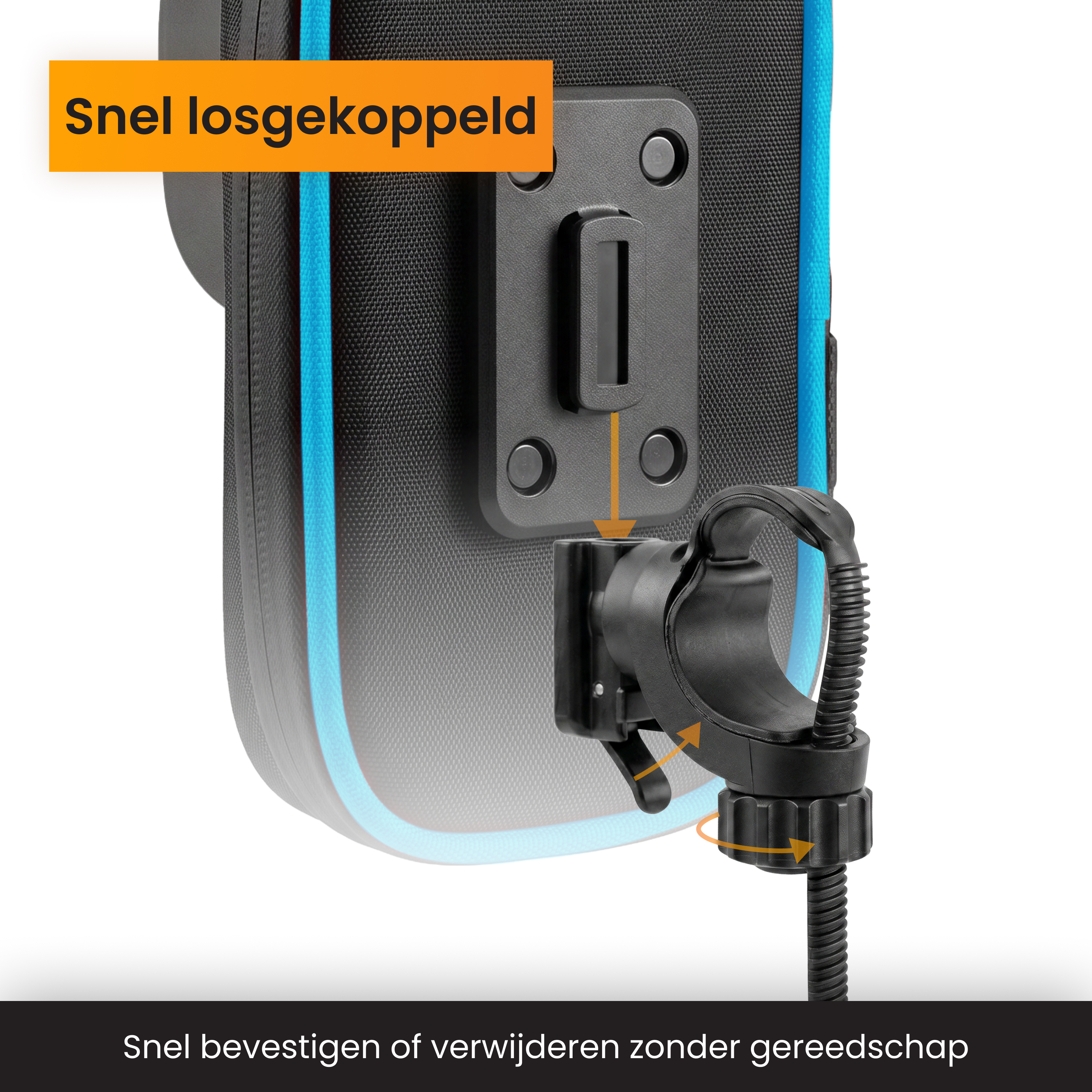 Snel loskoppelen: Bevestig of verwijder zonder gereedschap.