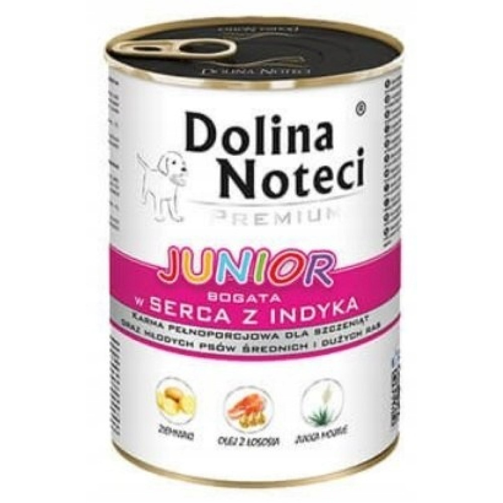 Karma dla szczeniąt Dolina Noteci Premium Junior z indykiem.