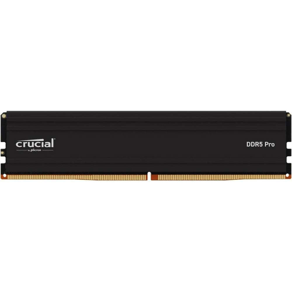 Modulo RAM Crucial DDR5 Pro nero con contatti dorati.