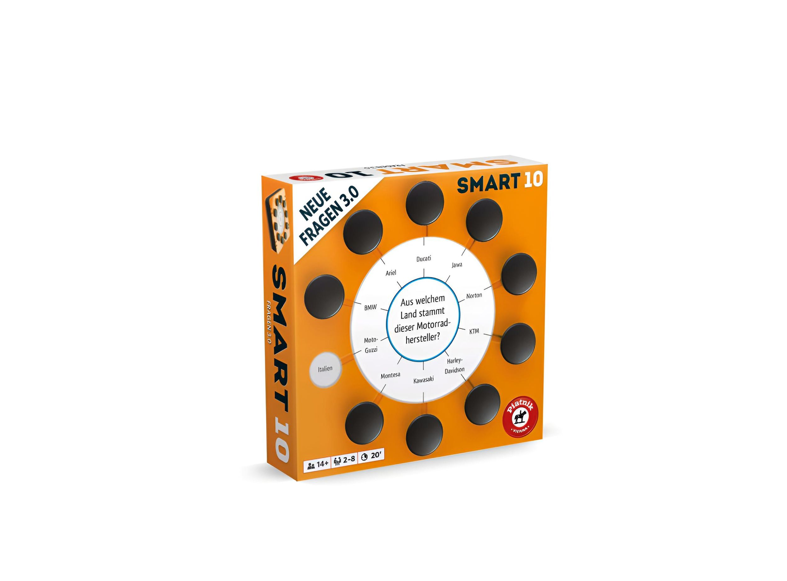 Smart 10 Brettspiel mit Frage: Aus welchem Land stammt dieser Motorradhersteller?