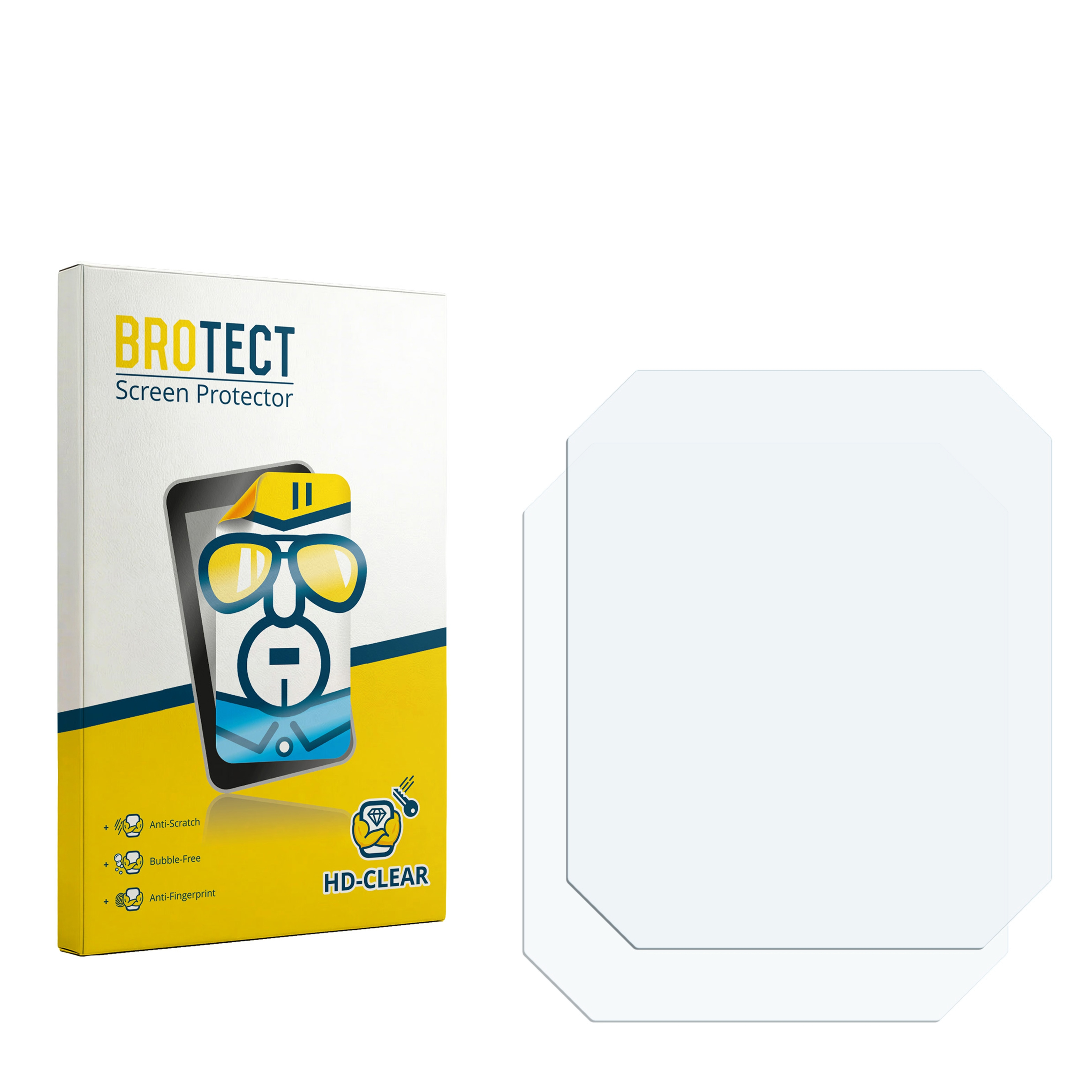 Verpackung für Displayschutzfolien mit zwei Schutzfolien.
