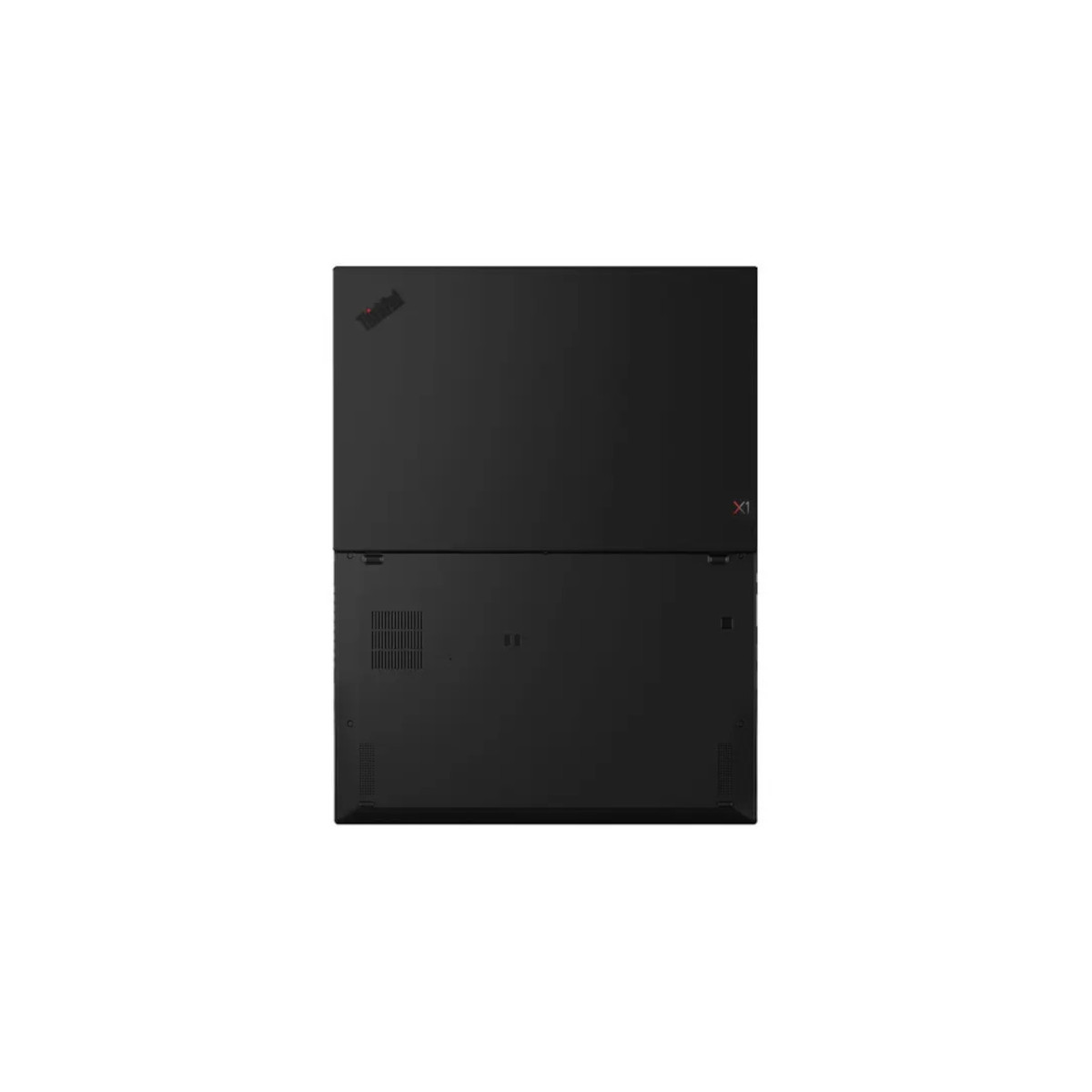 Schwarzer Laptop, geschlossen, mit Thinkpad-Logo und X1-Schriftzug.