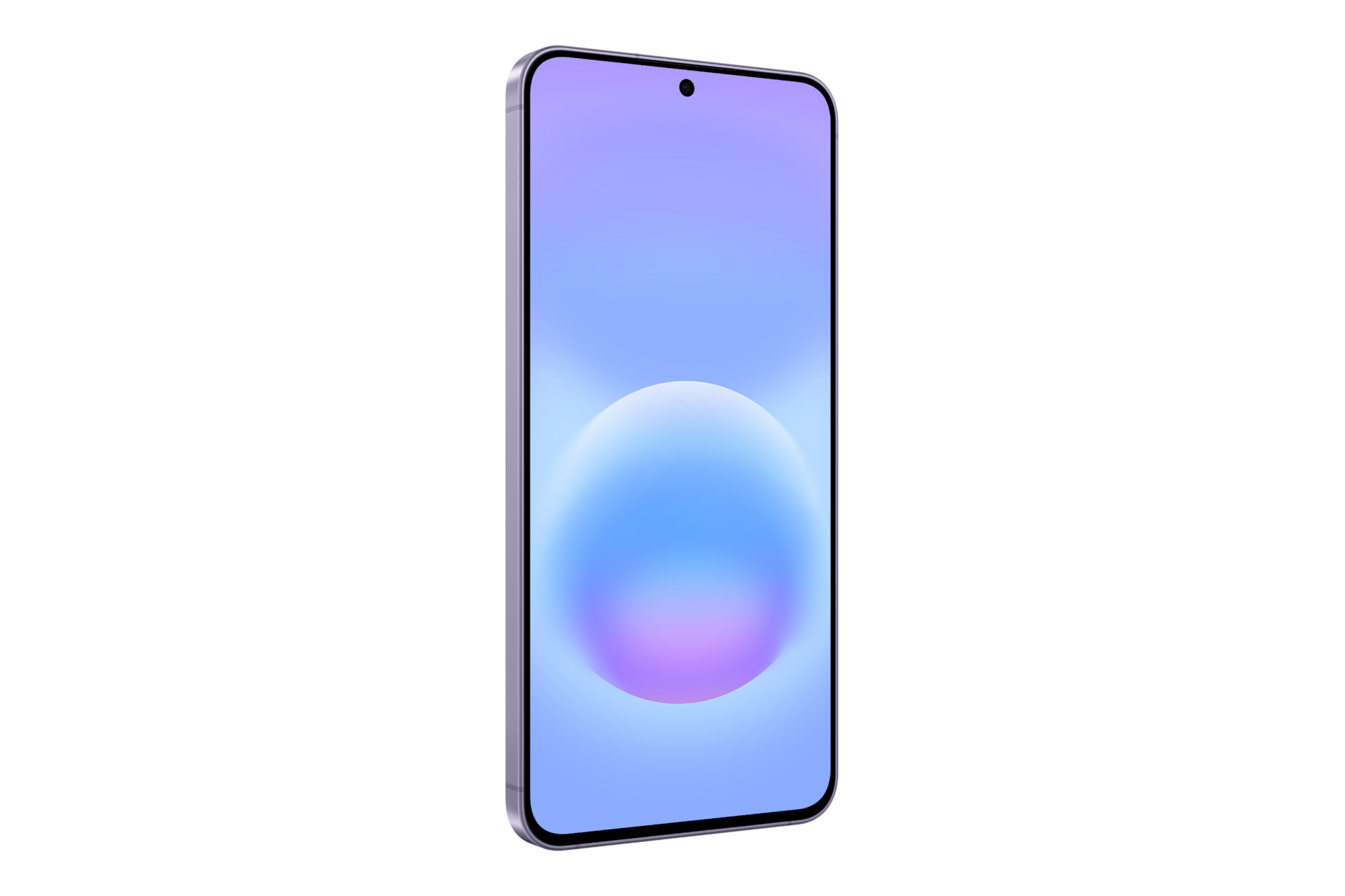 Uno smartphone viola con un gradiente blu e viola sullo schermo.