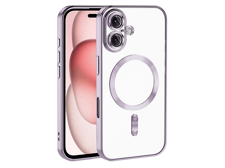 LOPARD iPhone 16 Plus Uyumlu Kamera Korumalı Mgsafe Wireless Şarj Özellikli Demre Kapak Telefon Kılıfı Lila