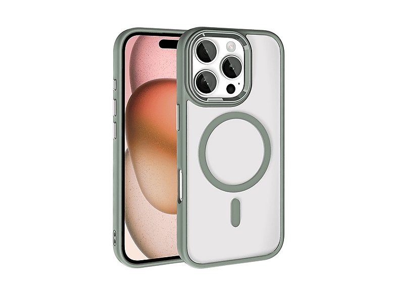 LOPARD iPhone 16 Pro Uyumlu Wireless Şarj Özellikli Krom Mgsafe Silikon Kapak Telefon Kılıfı Titanyum-Gri