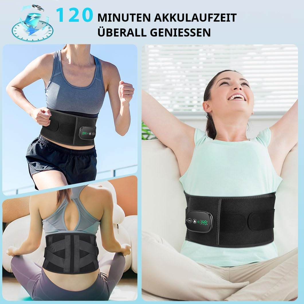 Frauen tragen Lendenstützgürtel beim Laufen, Yoga und Entspannen.