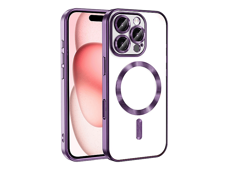 LOPARD iPhone 16 Pro Max Uyumlu Kamera Korumalı Mgsafe Wireless Şarj Özellikli Demre Kapak Telefon Kılıfı Derin Mor