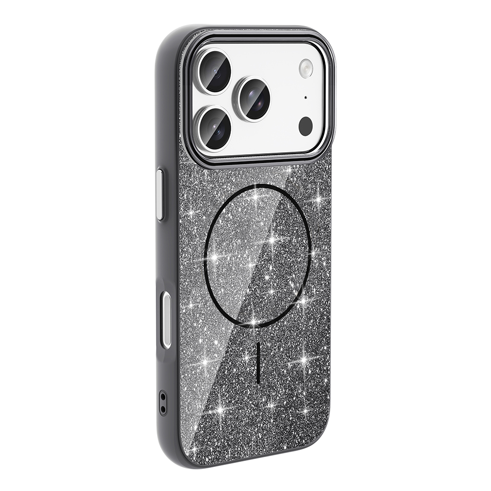 Simli gri telefon kılıfı, kamera kesimli.