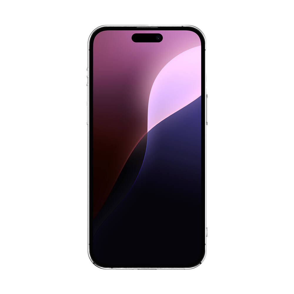 Üstte kesi olan koyu ekranlı şık bir akıllı telefon.