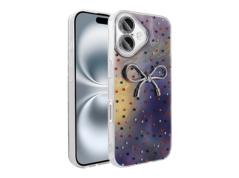 LOPARD iPhone 16 Plus Uyumlu Kamera Korumalı Figürlü Ponti Silikon Kapak Telefon Kılıfı Lila