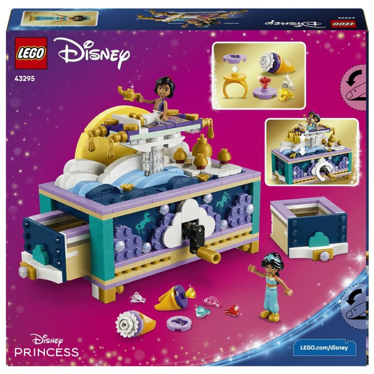 Portagioie Lego Disney Princess con figura di Jasmine e accessori.