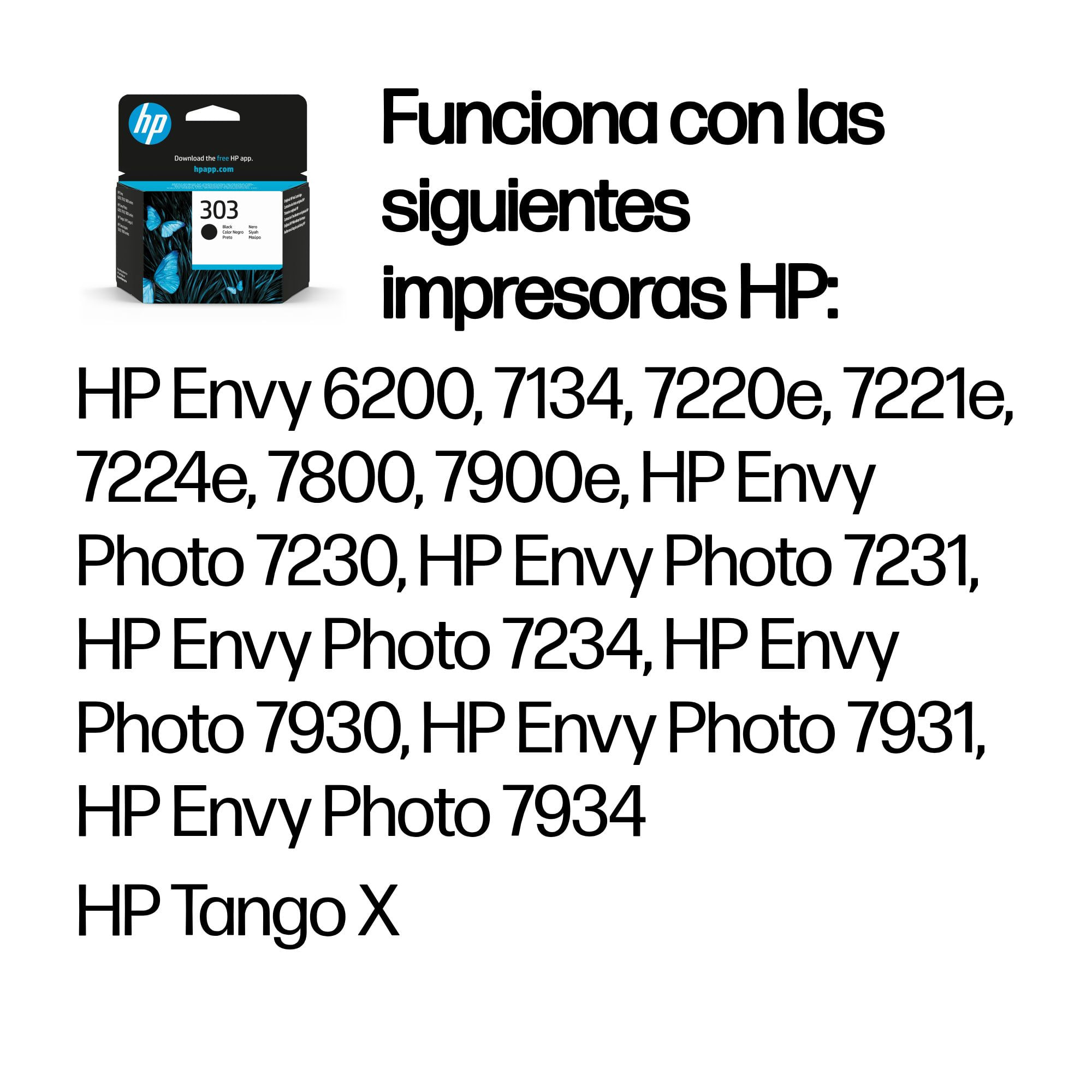 Cartuccia d'inchiostro HP 303 con design a farfalla, compatibile con stampanti HP Envy.