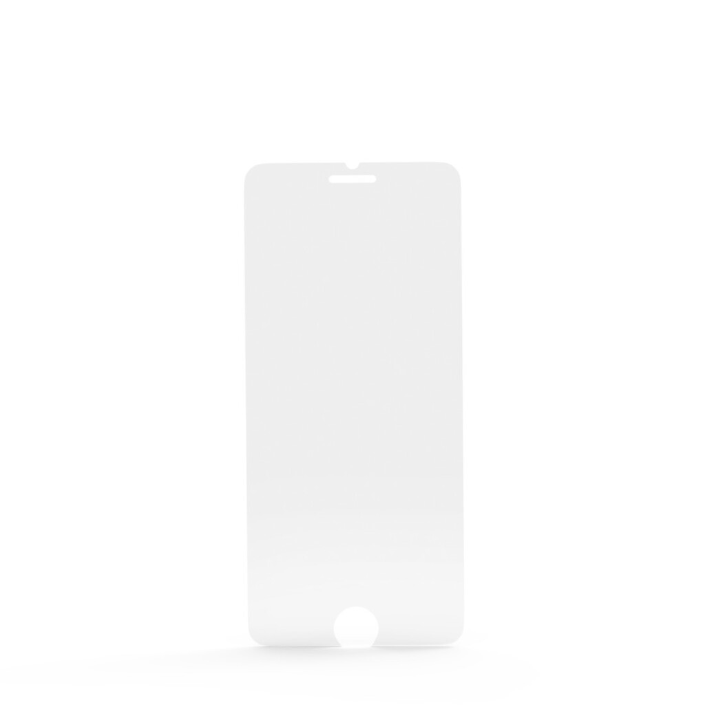 Una pellicola protettiva bianca per smartphone, con ritagli per fotocamera e auricolare.