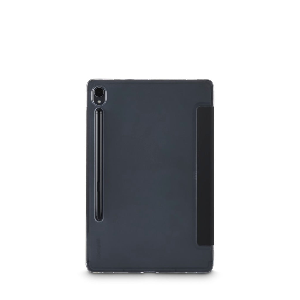 Ciemne etui na tablet ze zintegrowanym uchwytem na rysik.