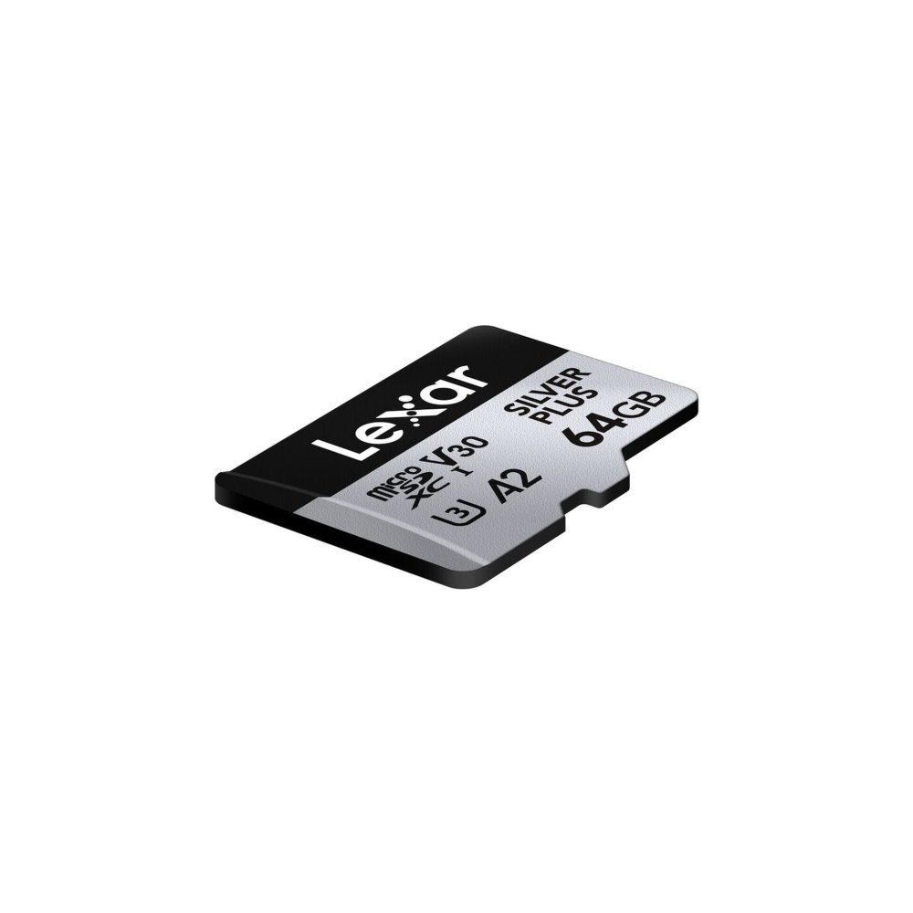 Scheda di memoria Lexar Silver Plus 64GB MicroSDXC con rating A2.