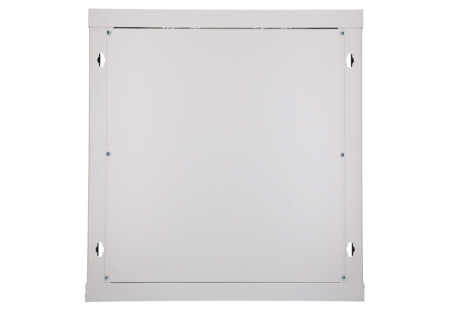 Biały panel metalowy ze śrubami i otworami montażowymi na krawędziach.