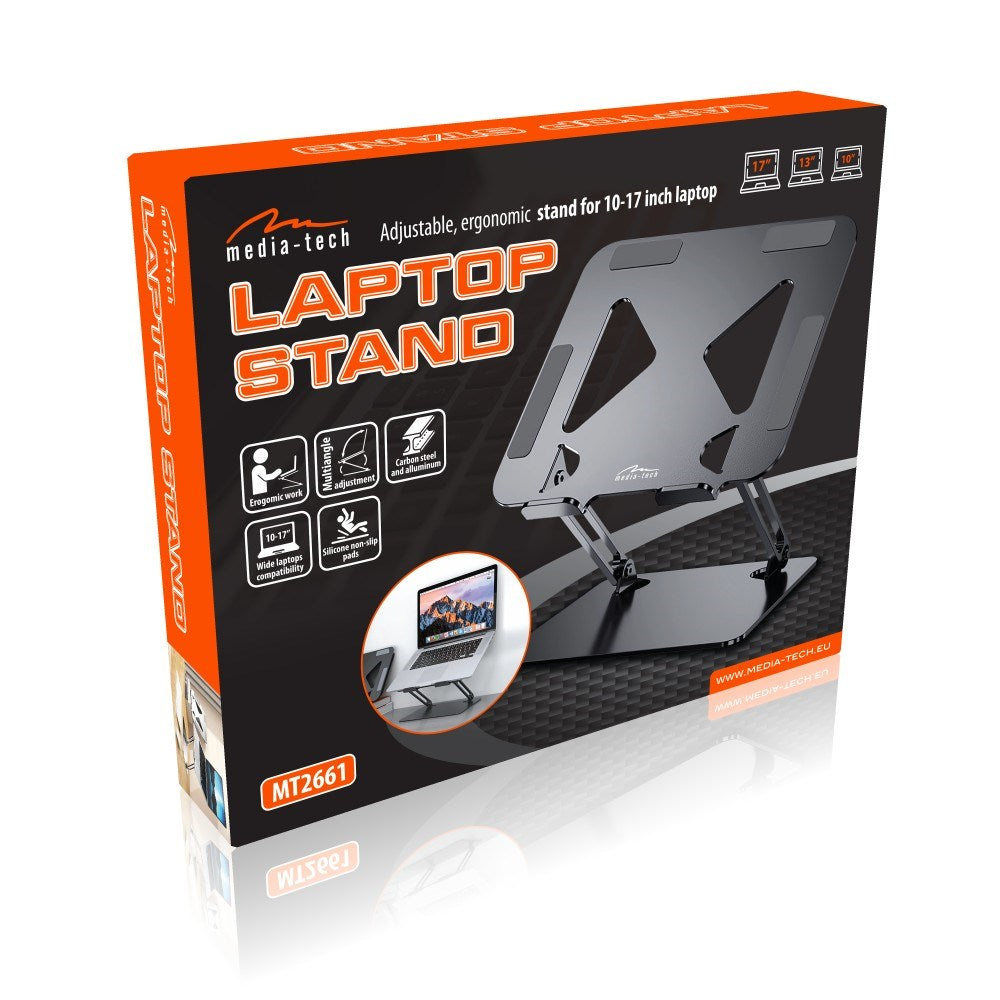Verstellbarer Laptopständer aus Aluminium und Stahl für 10-17 Zoll Laptops.