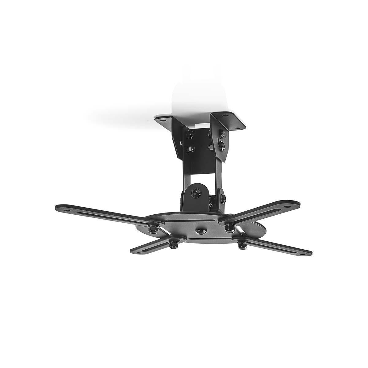 Black ceiling mount for projectors with adjustable arms.