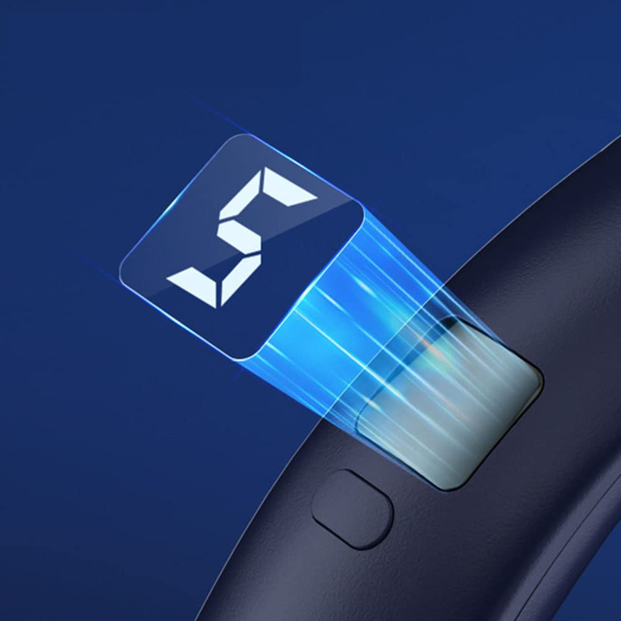 Eine digitale Anzeige mit der Zahl 5 auf blauem Hintergrund.