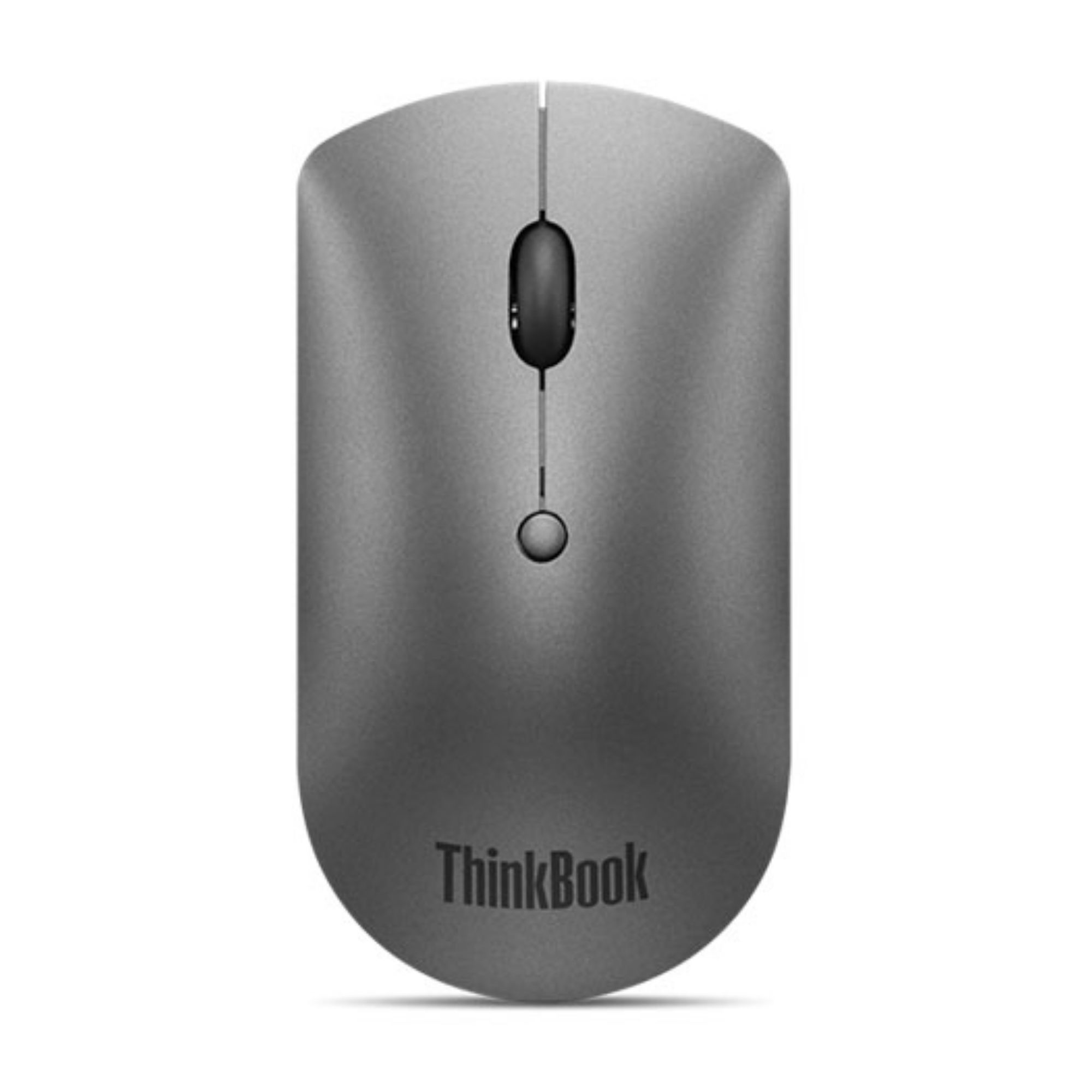 Kaydırma tekerlekli ve ayrı düğmeli gri ThinkBook fare.