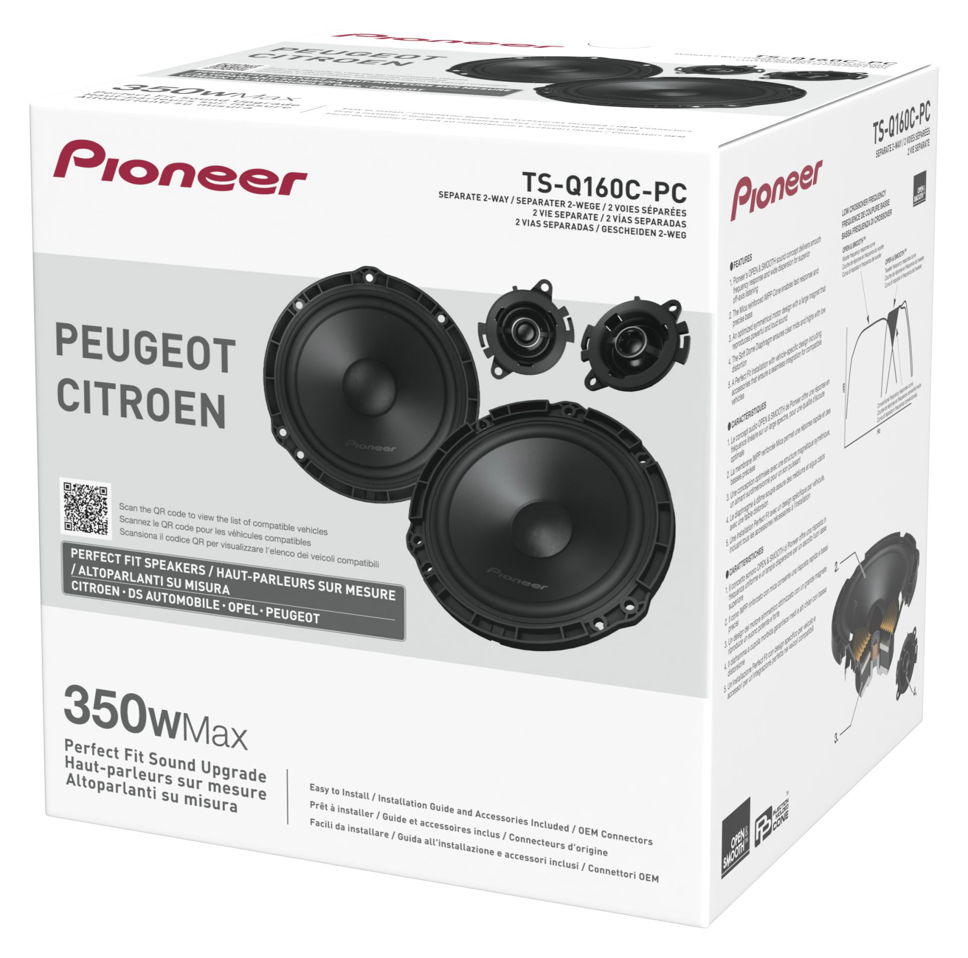 Pioneer Lautsprecher für Peugeot/Citroën TS-Q160C-PC, 350W Max.