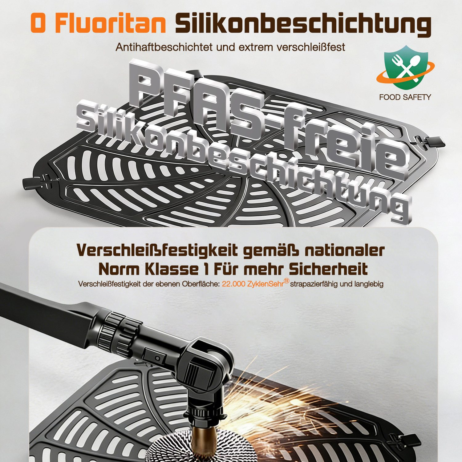 O Fluoritan Silikonbeschichtung: PFAS-frei, antihaftbeschichtet & verschleißfest.