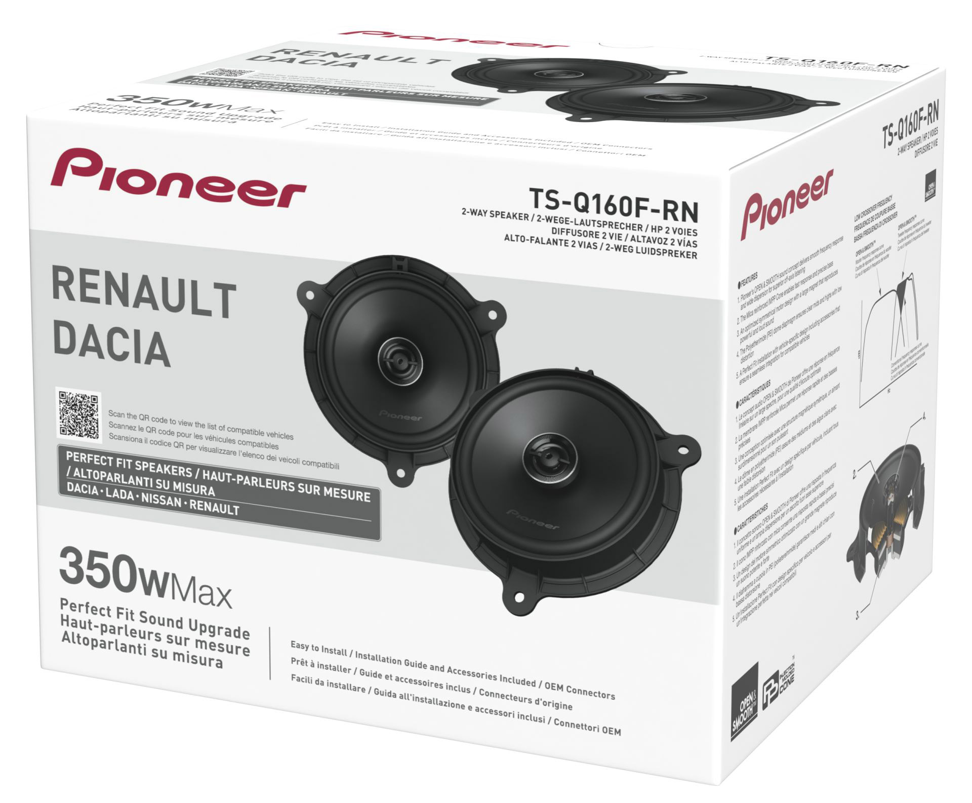 Pioneer Lautsprecher TS-Q160F-RN für Renault/Dacia, 350W max.