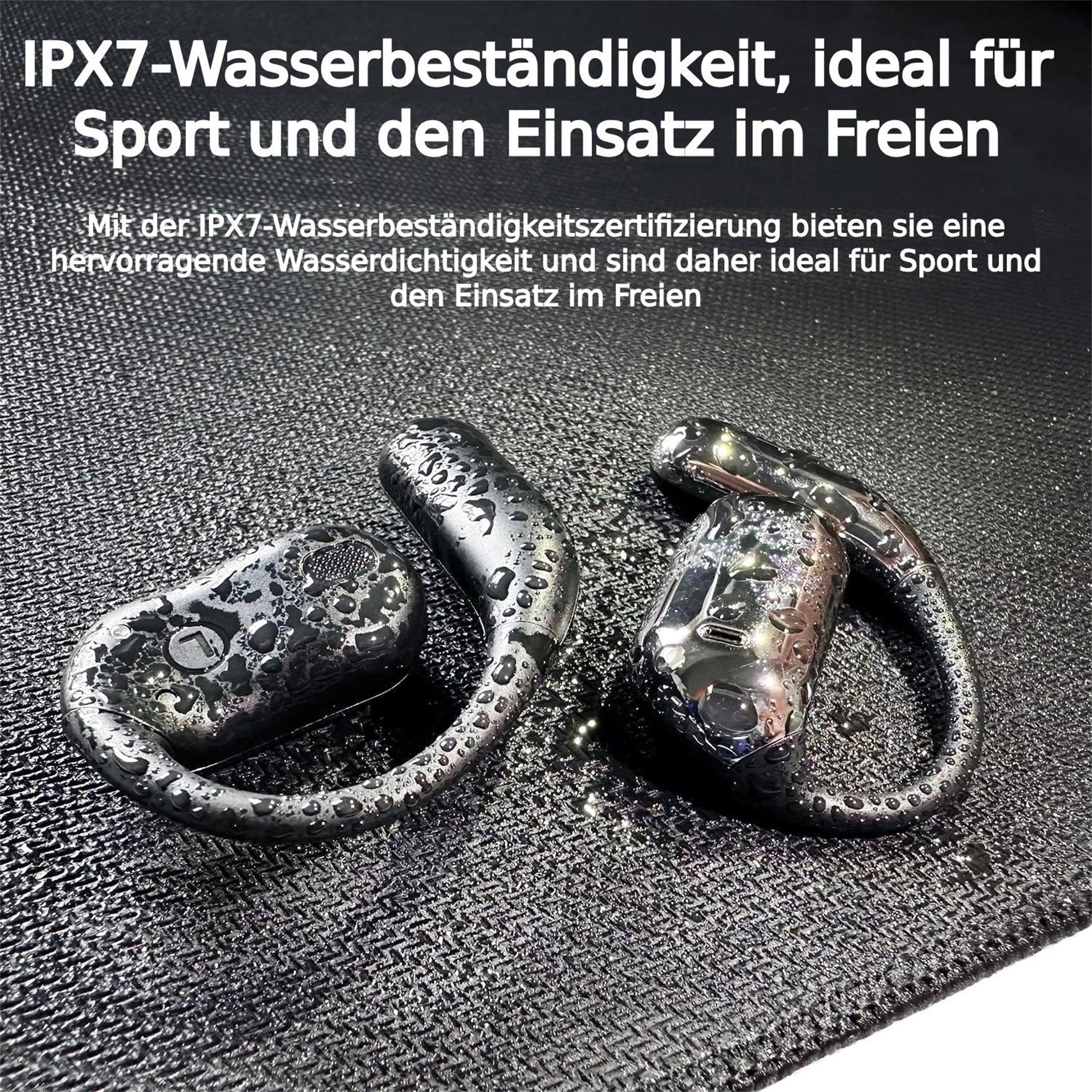 IPX7-wasserdichte Ohrhörer mit Wassertropfen, ideal für Sport.