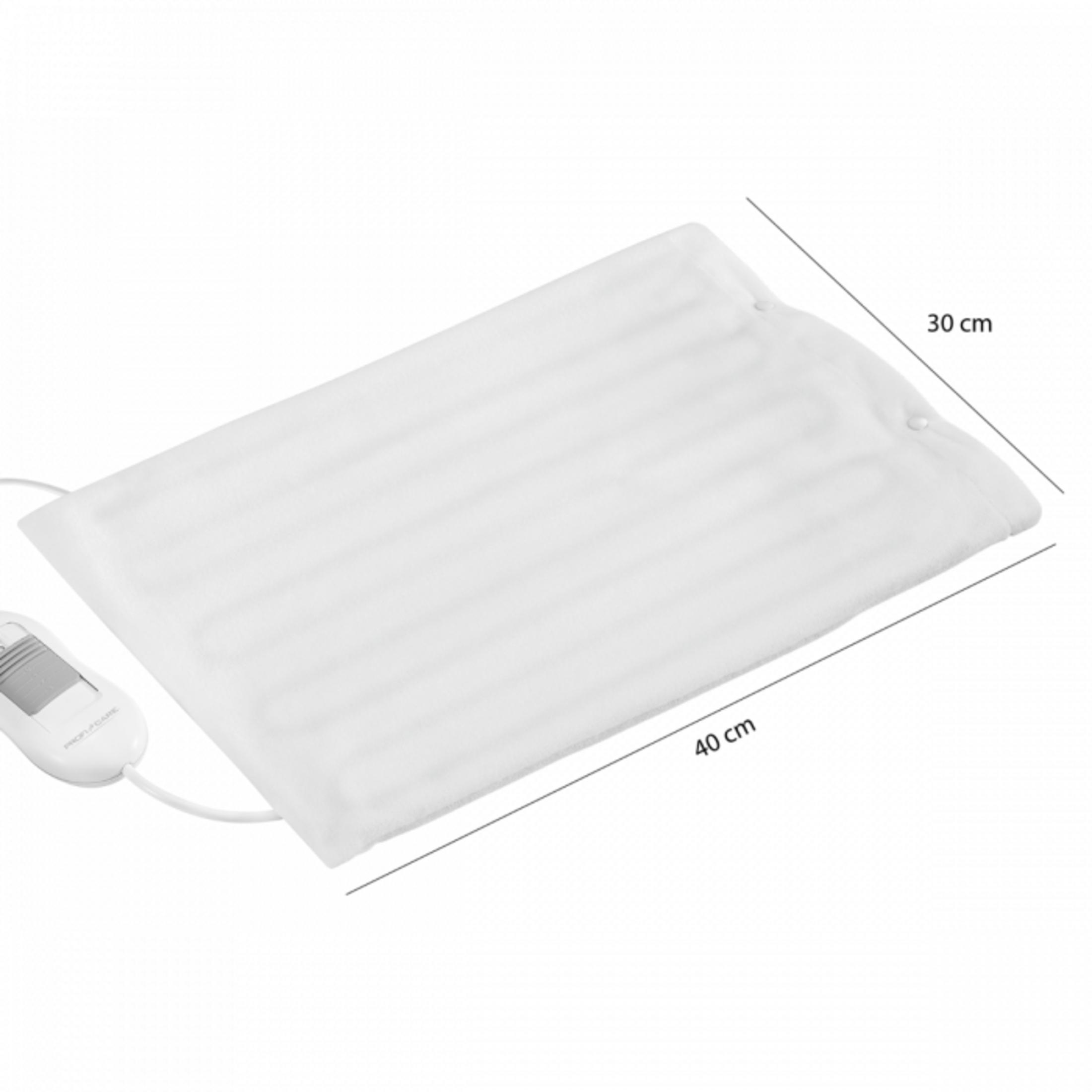 Una manta térmica blanca, de 40x30 cm, con cable de control blanco.