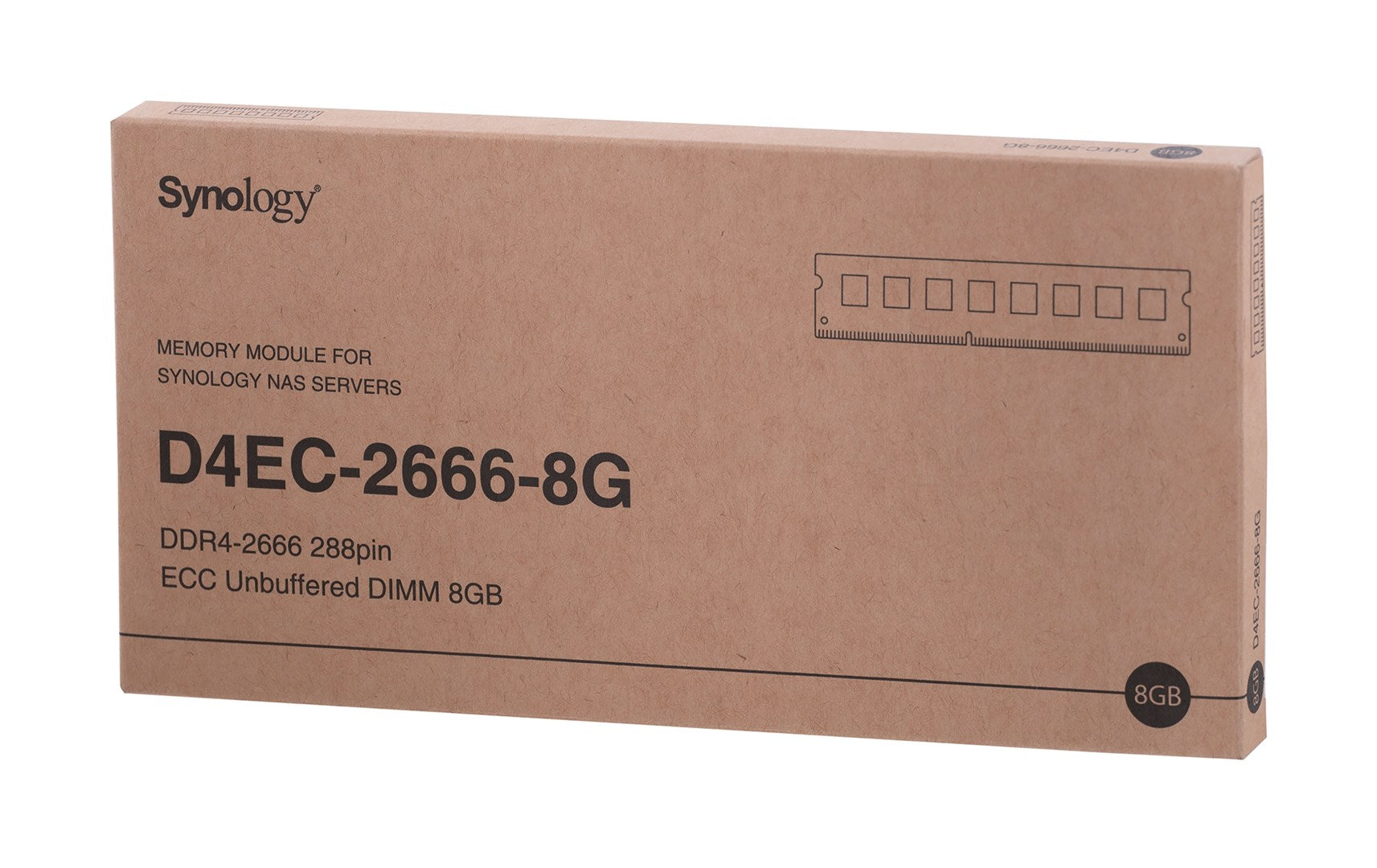 Emballage de module RAM Synology avec modèle D4EC-2666-8G.