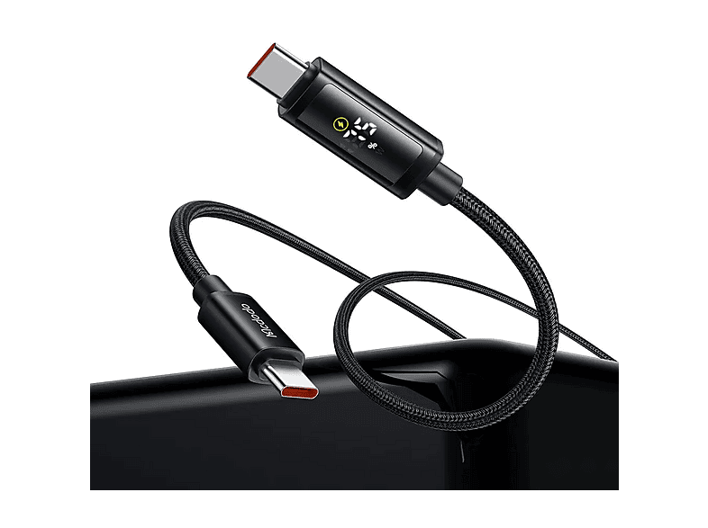 MCDODO CA-8000 Type-C to Type-C 100 W Çift Led Ekranlı 1.2 m Şarj Kablosu Siyah