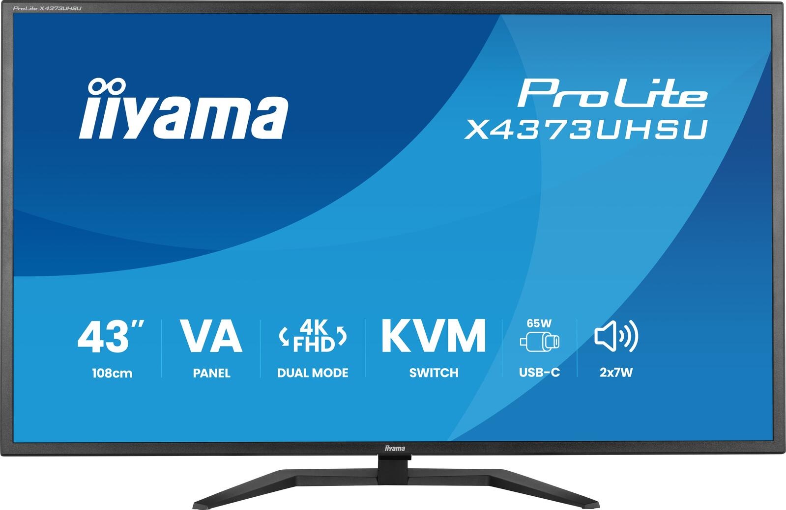 Un monitor Iiyama da 43 pollici con risoluzione 4K UHD, pannello VA e KVM.